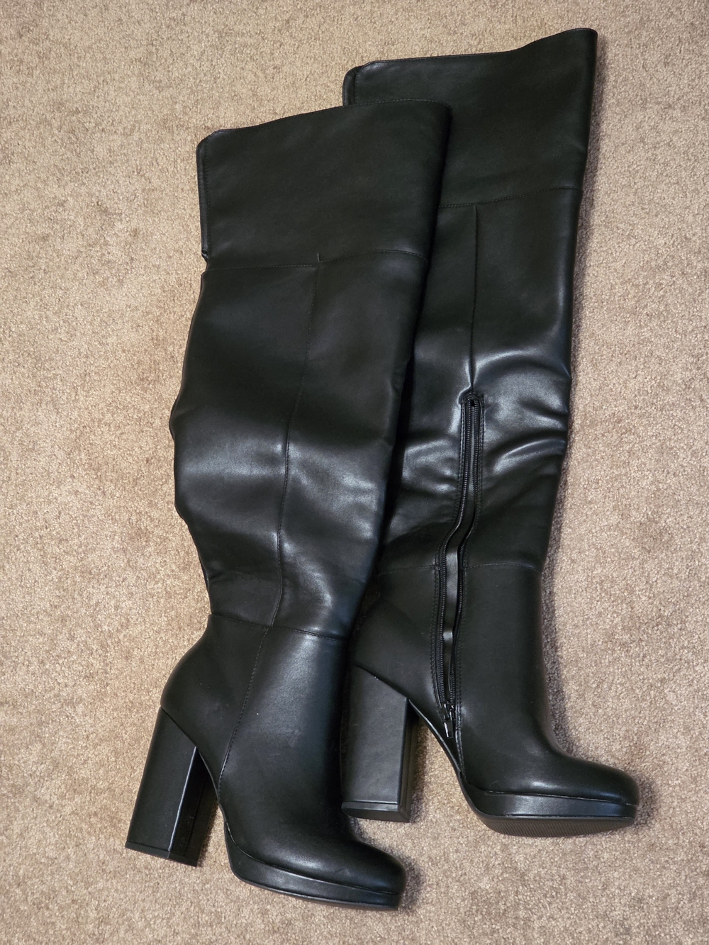 JustFab Tarja Black Over-the-Knee High Heel Boots